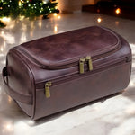Elegante Reise-Kosmetiktasche aus hochwertigem Leder