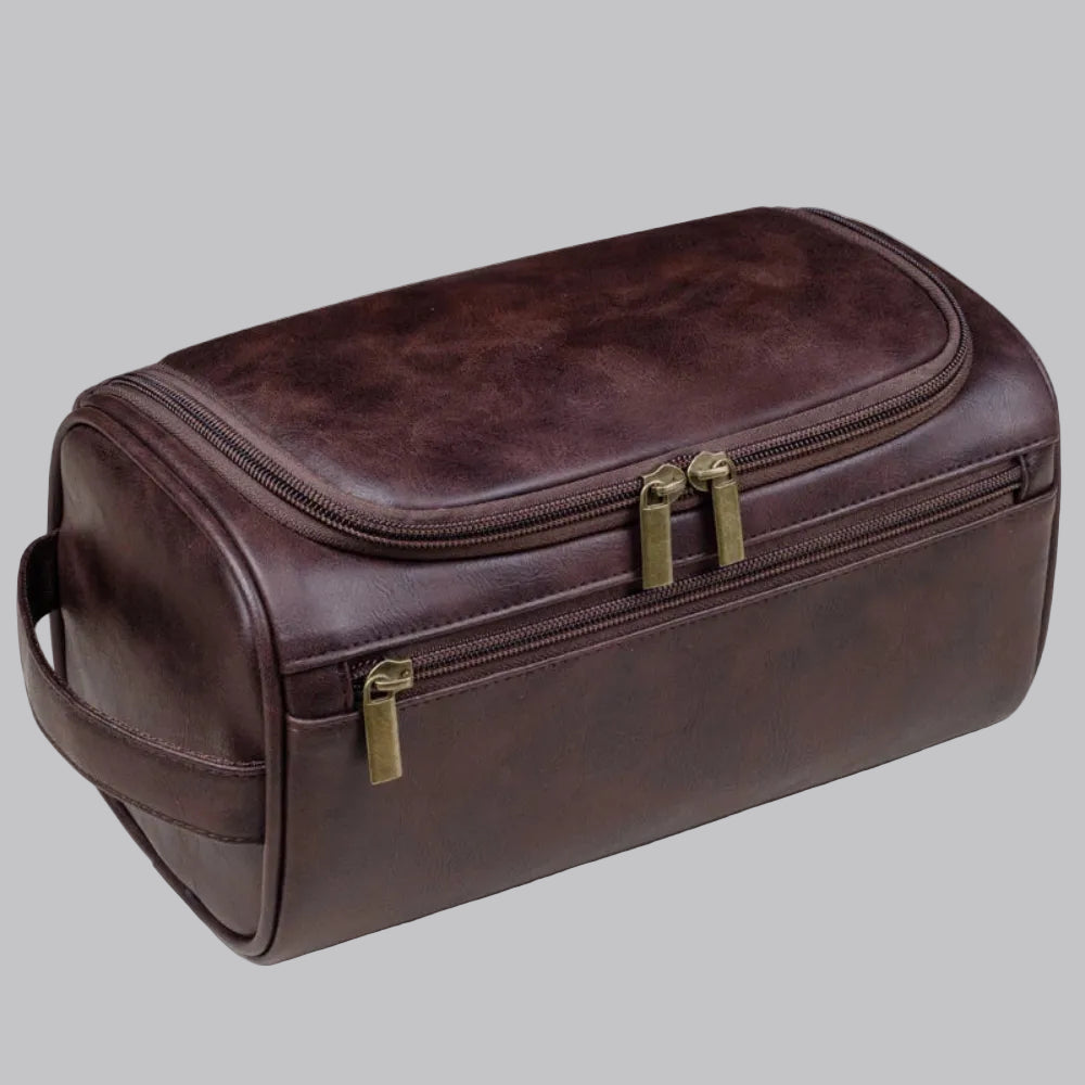 Elegante Reise-Kosmetiktasche aus hochwertigem Leder