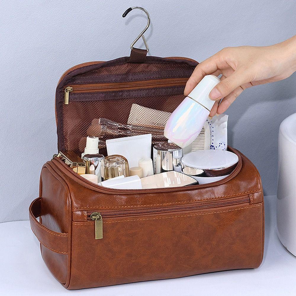 Elegante Reise-Kosmetiktasche aus hochwertigem Leder
