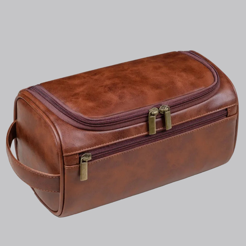 Elegante Reise-Kosmetiktasche aus hochwertigem Leder
