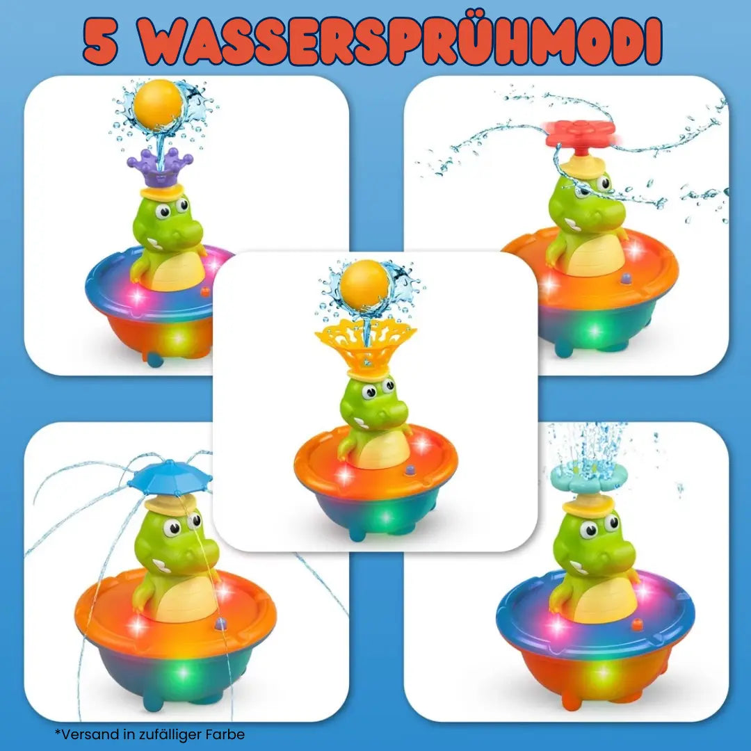 Bunte Badewannenfontäne "Spritziger Spaß" – Mit Wechselaufsätzen & Lichteffekten
