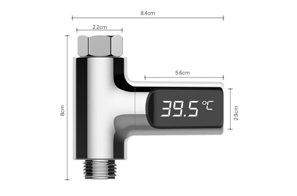 Intelligentes Duschthermometer mit Wasserbetrieb