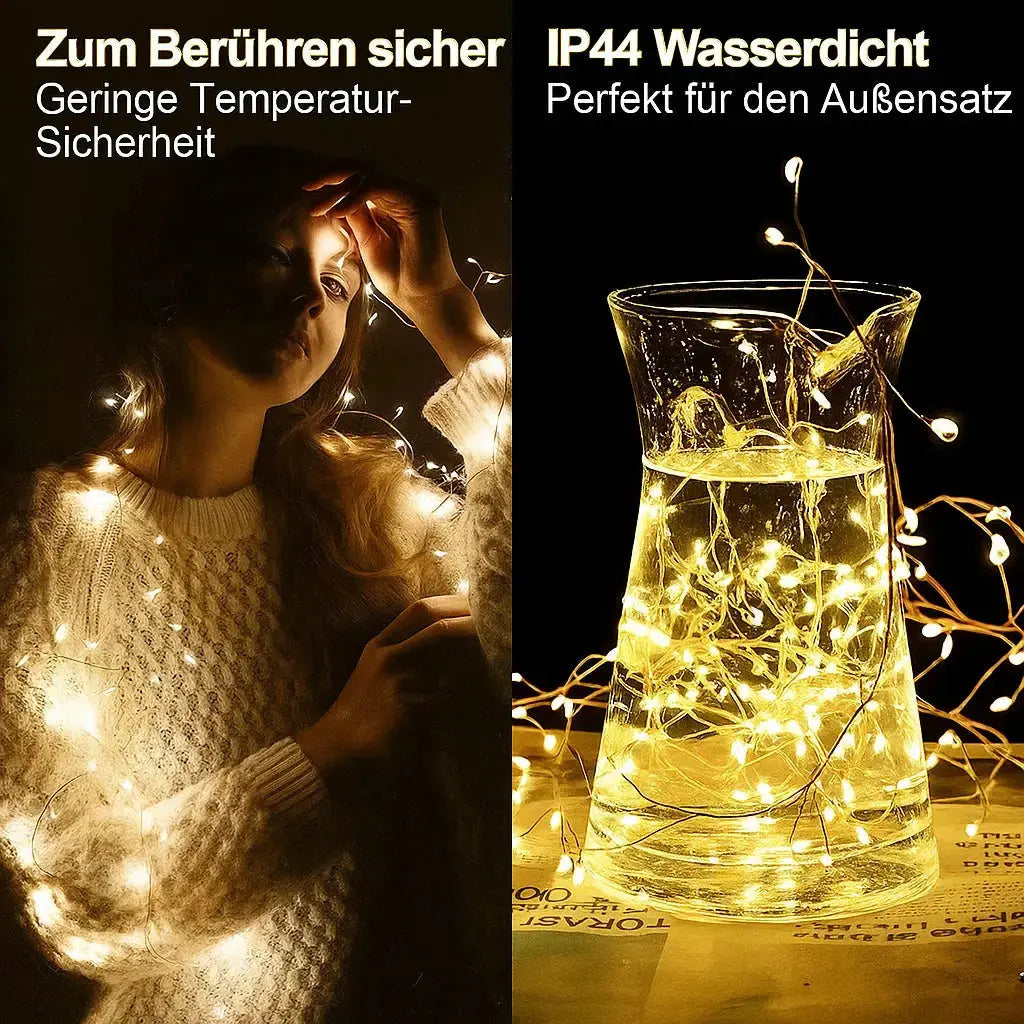 Stimmungsvolle LED Kupferdraht Lichterkette – 9 Meter