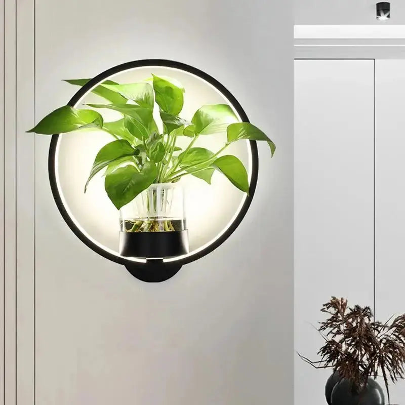 Wandlicht für Pflanzen mit Glaspflanzgefäß | Warmes Licht | Dekorative Wandakzent