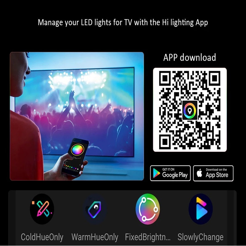 Smart LED Lichtleisten für Fernseher mit HDMI Synchronisationsbox