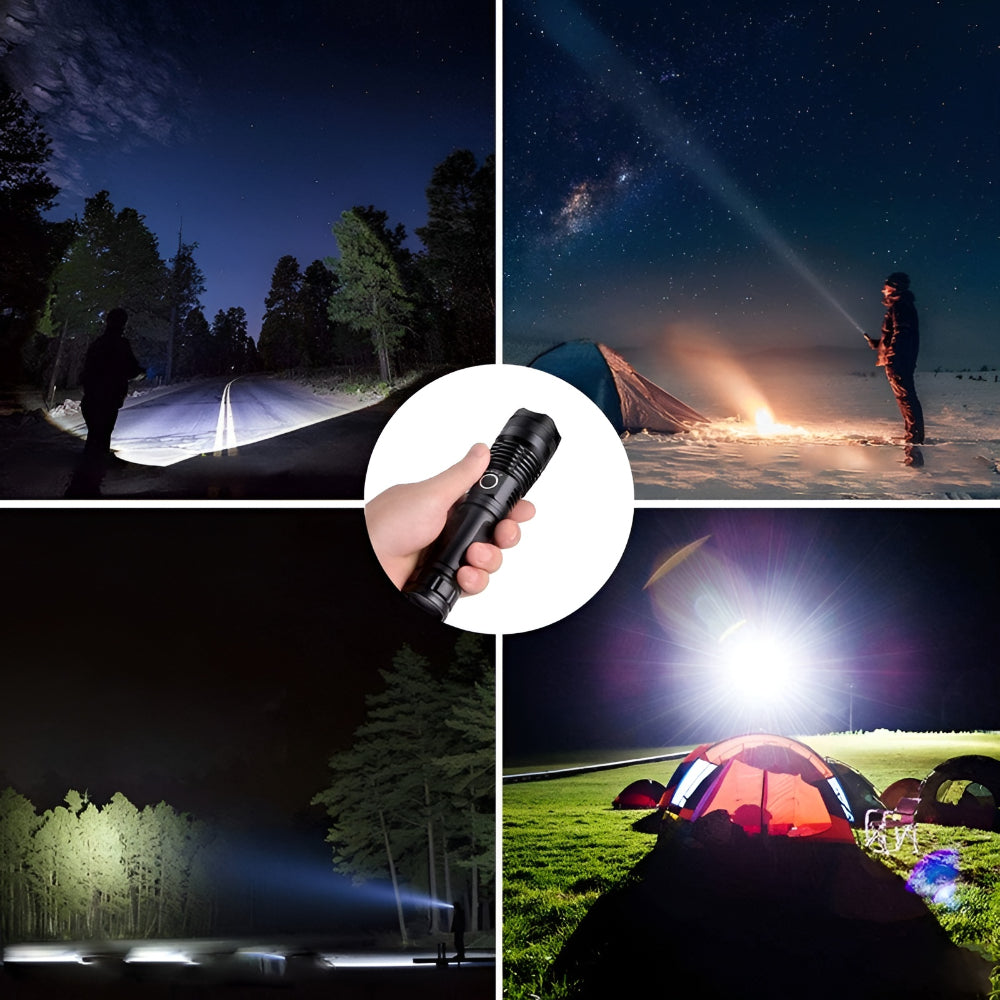 Wiederaufladbare Outdoor-Lampe mit Zoomfunktion für Abenteuer