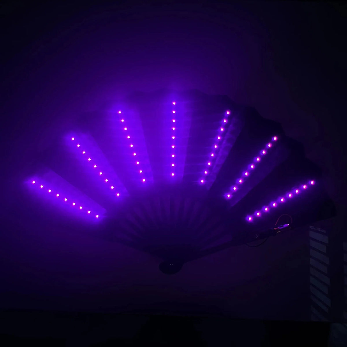Foldable LED Dance Fan with Lighting Effects for Parties