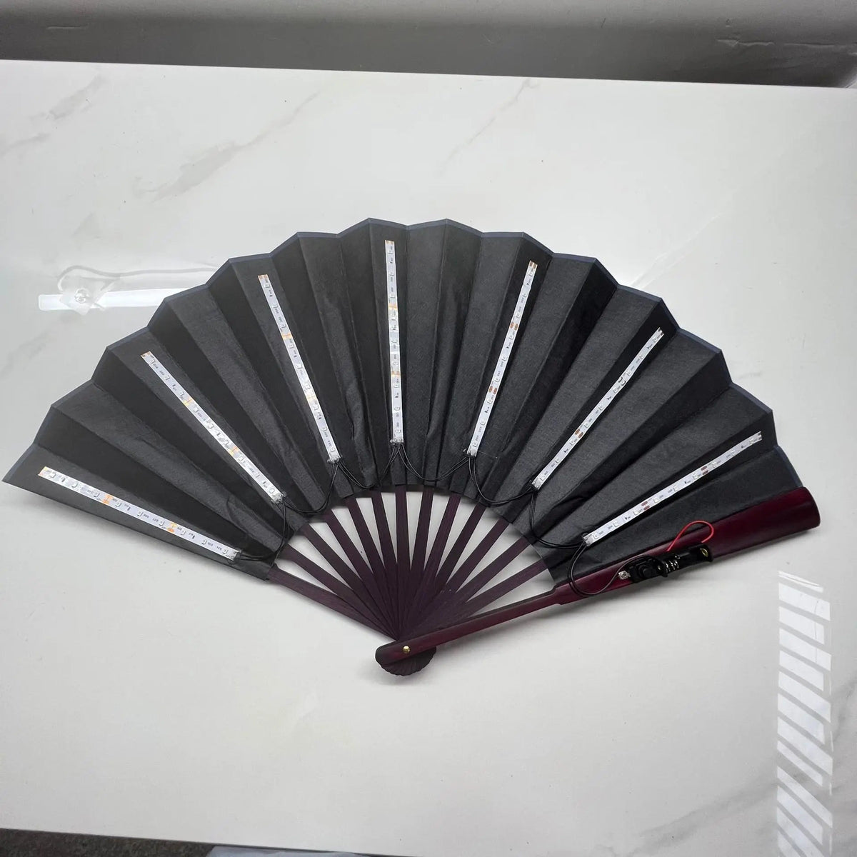 Foldable LED Dance Fan with Lighting Effects for Parties