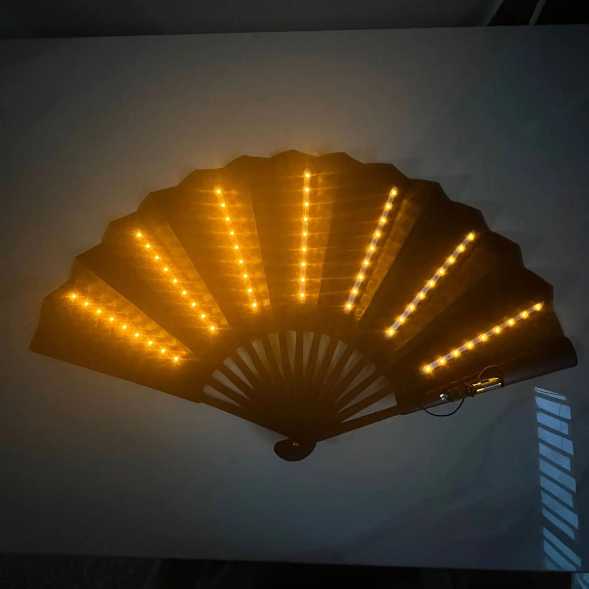 Foldable LED Dance Fan with Lighting Effects for Parties