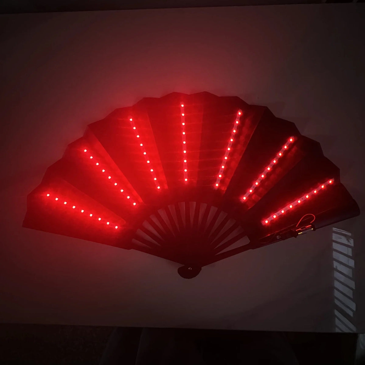 Foldable LED Dance Fan with Lighting Effects for Parties