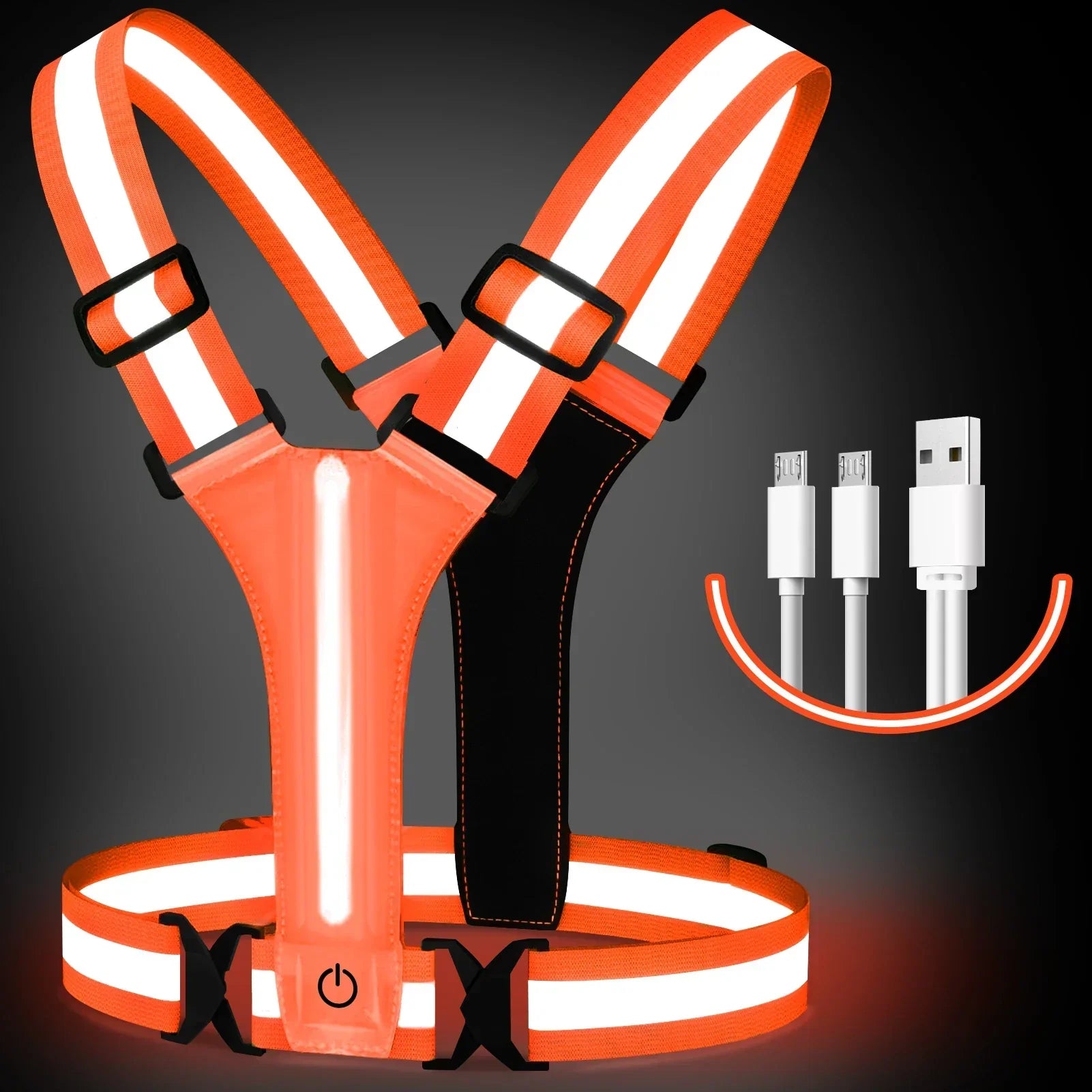 LED Laufweste – Wiederaufladbare Sicherheitsweste mit Reflektoren