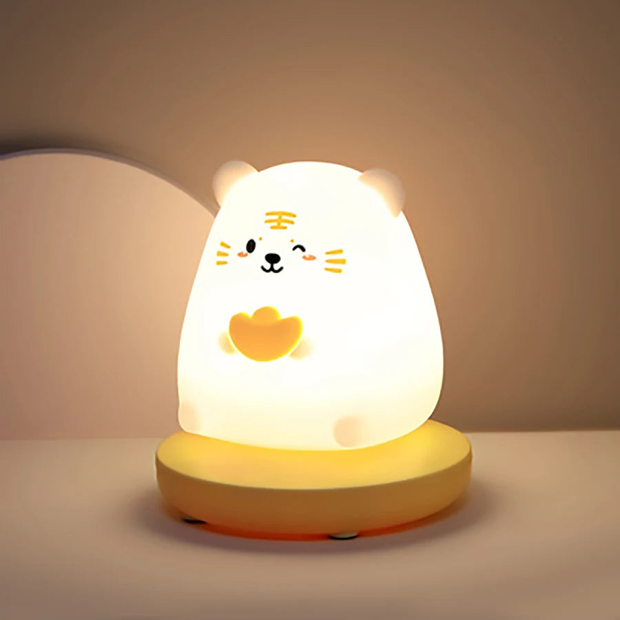 Niedliche LED Nachtlampe für Kinder – Berührungsempfindliche Dimmung mit USB-Ladefunktion
