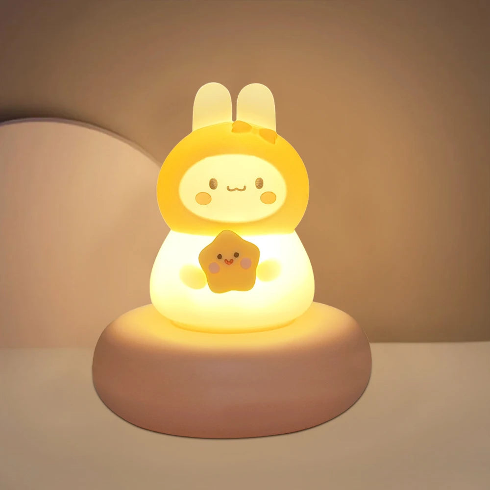 Niedliche LED Nachtlampe für Kinder – Berührungsempfindliche Dimmung mit USB-Ladefunktion
