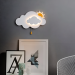 Wunderschöne LED-Wandlampe für das Kinderzimmer - Wolke und Sonne