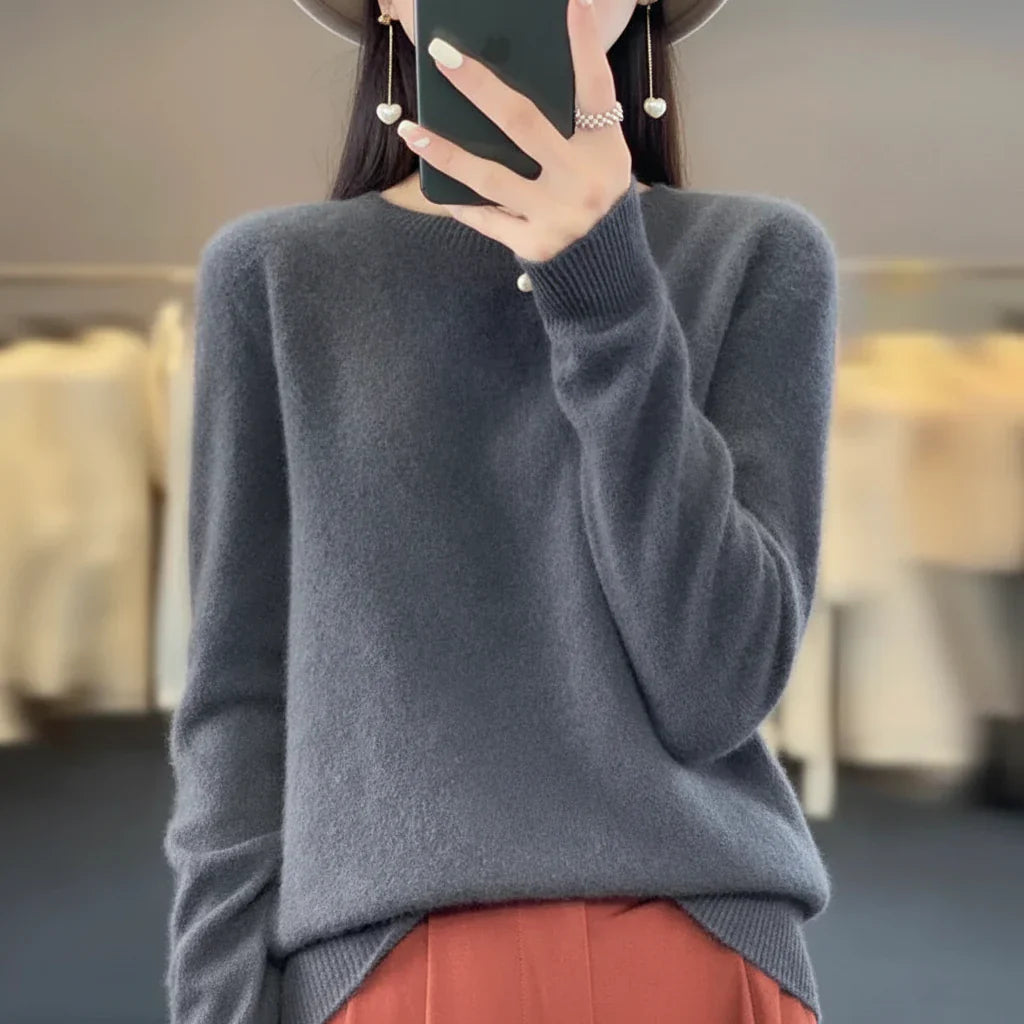 Eleganter Kaschmirpullover für Damen – Rundhals und Warm