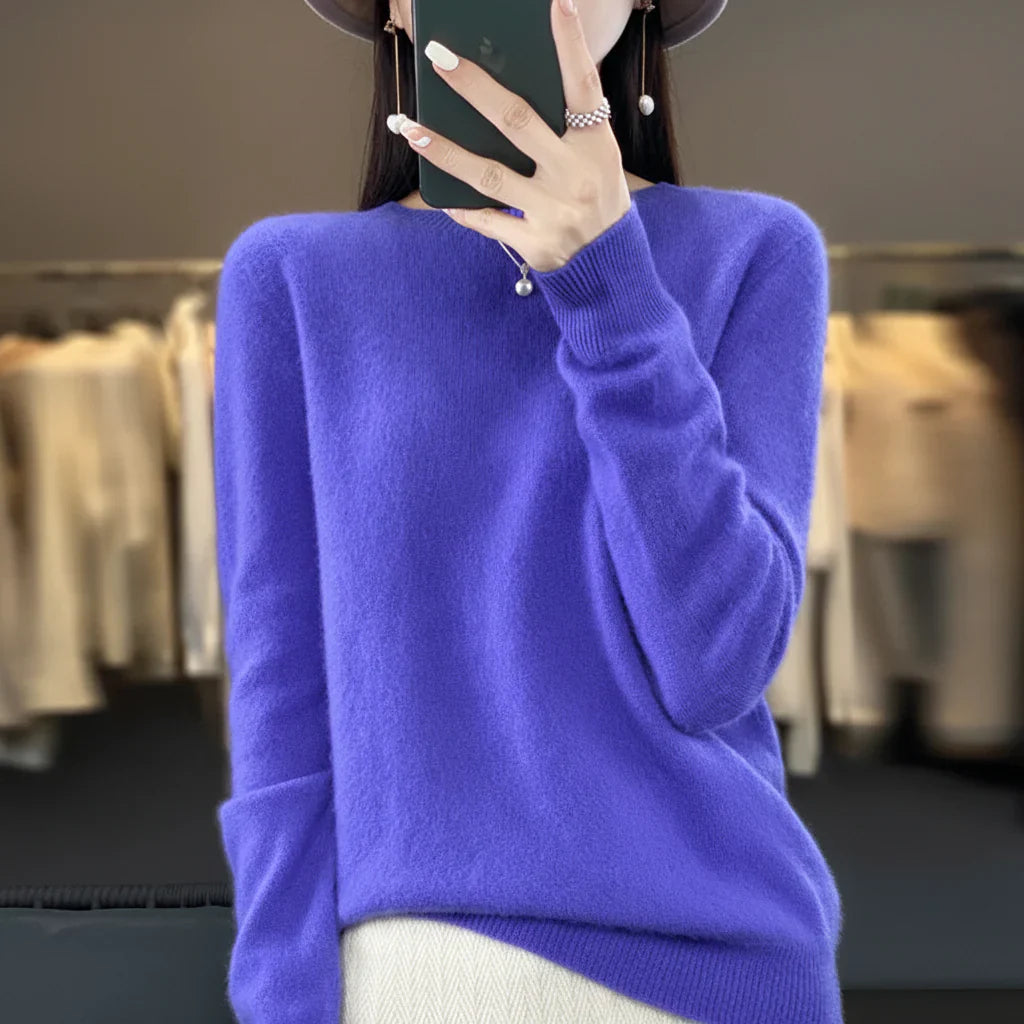 Eleganter Kaschmirpullover für Damen – Rundhals und Warm