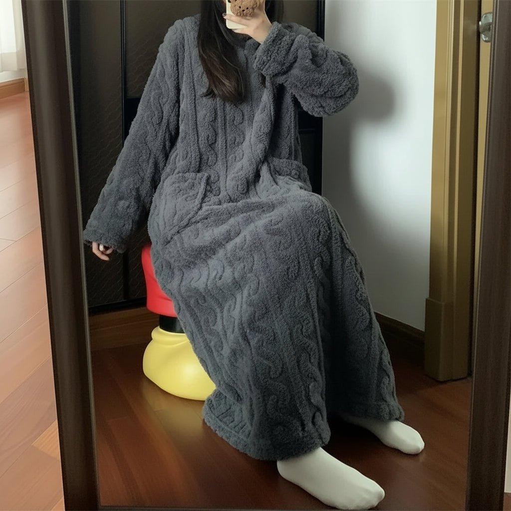 Gemütliches Fleece-Nachtkleid – Wärme für kalte Nächte