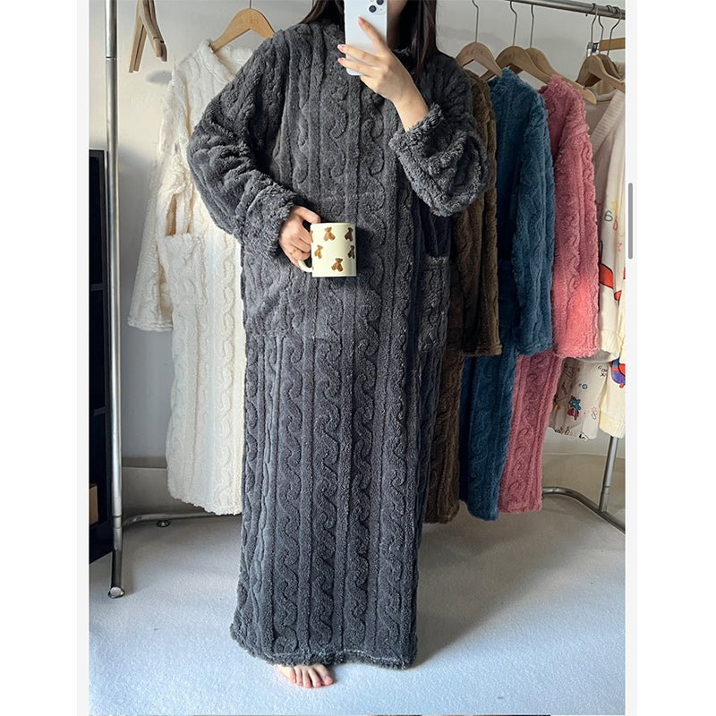 Gemütliches Fleece-Nachtkleid – Wärme für kalte Nächte