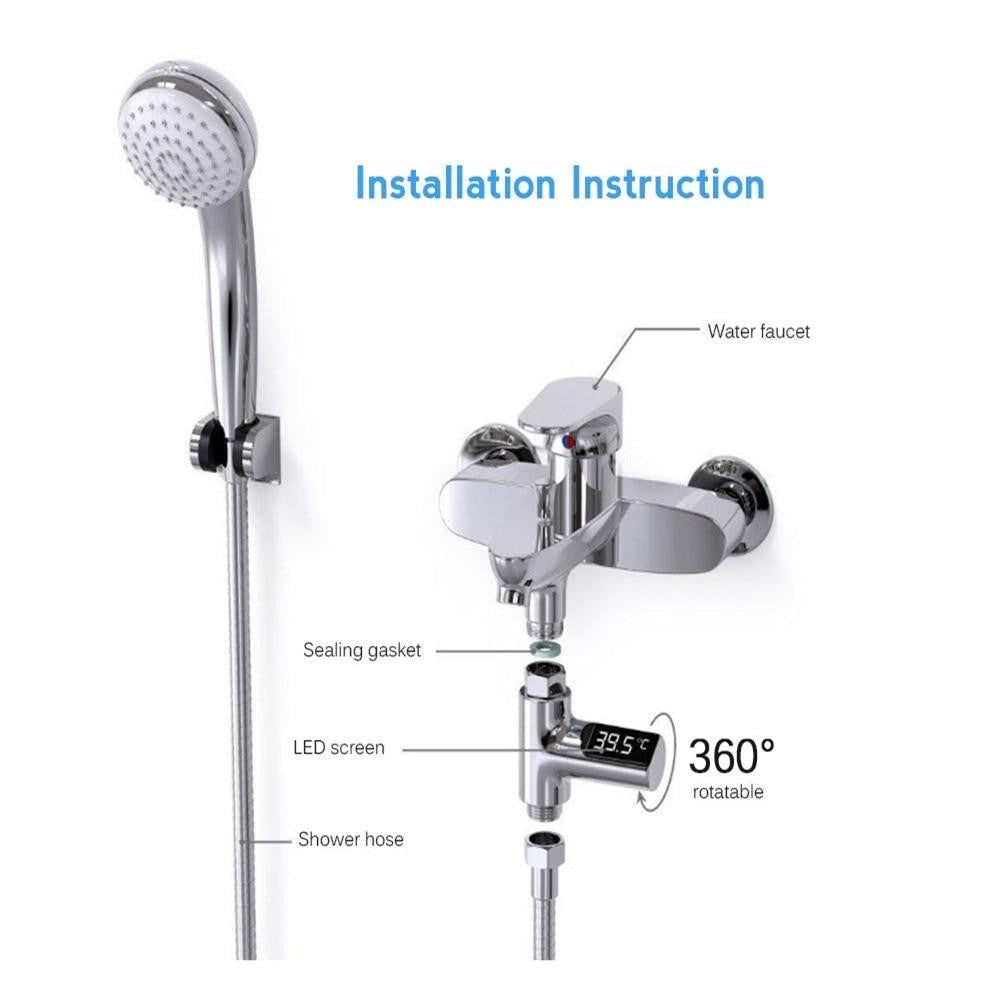 Intelligentes Duschthermometer mit Wasserbetrieb