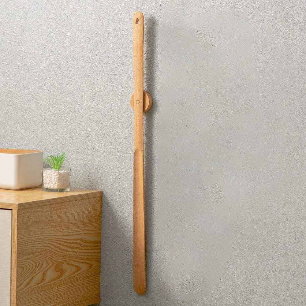 Eleganter Holzschuhlöffel mit Magnet – Bequem Schuhe Anziehen