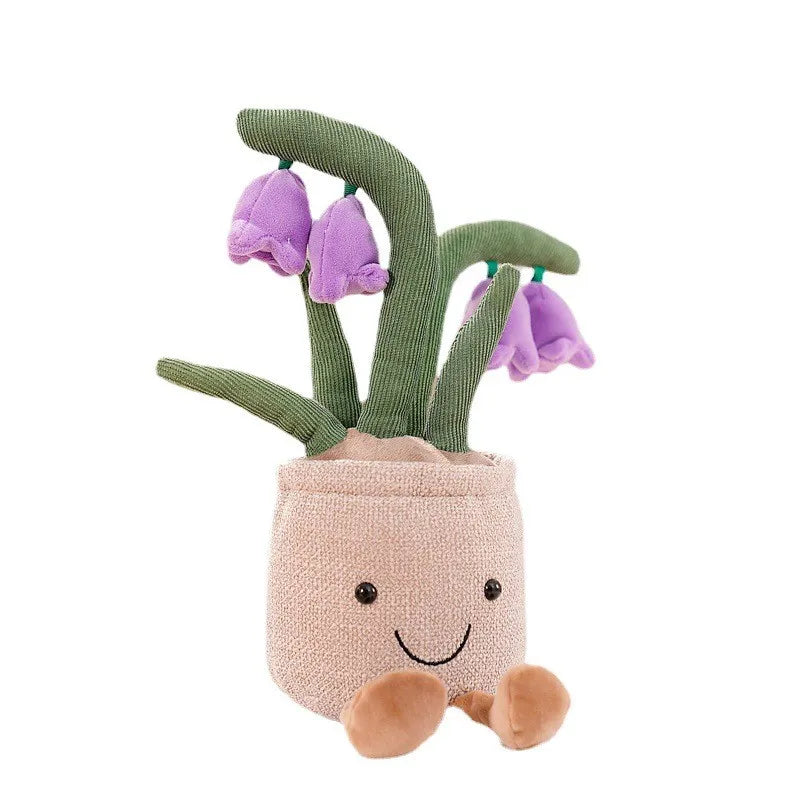 Plüschfigur mit fröhlichem Blumendesign
