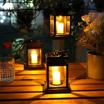 Solarlampe mit flackerndem LED-Licht, wetterfest