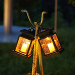 Solarlampe mit flackerndem LED-Licht, wetterfest