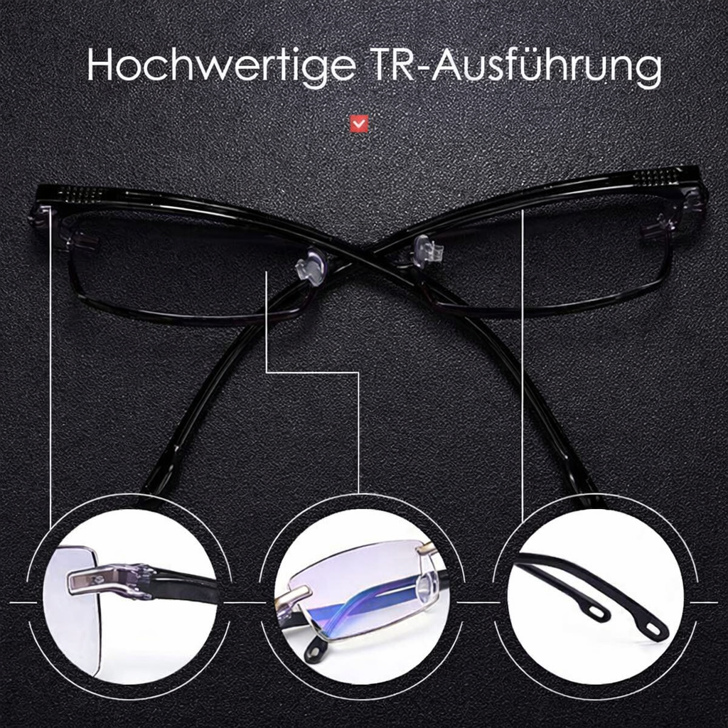 Multifokale Lesebrille | Leicht & Randlos | Blau Licht Schutz