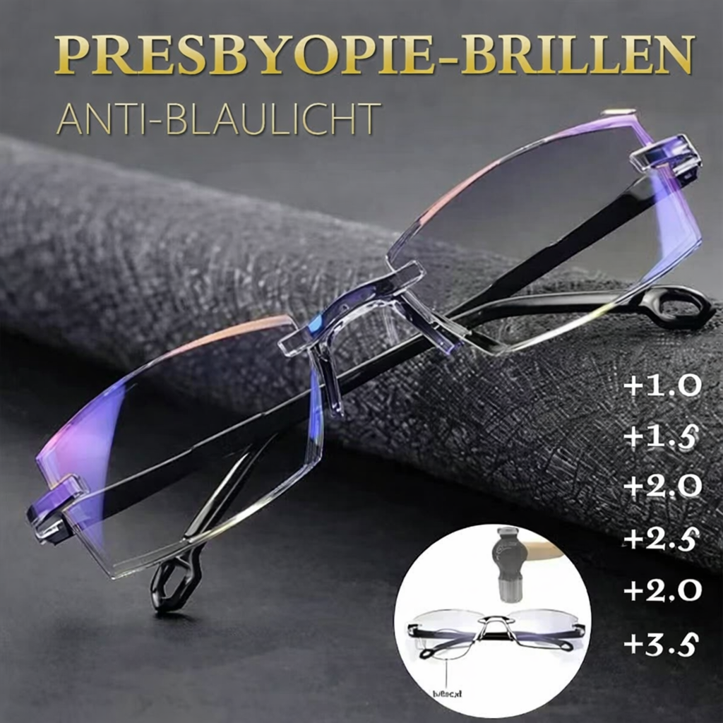 Multifokale Lesebrille | Leicht & Randlos | Blau Licht Schutz