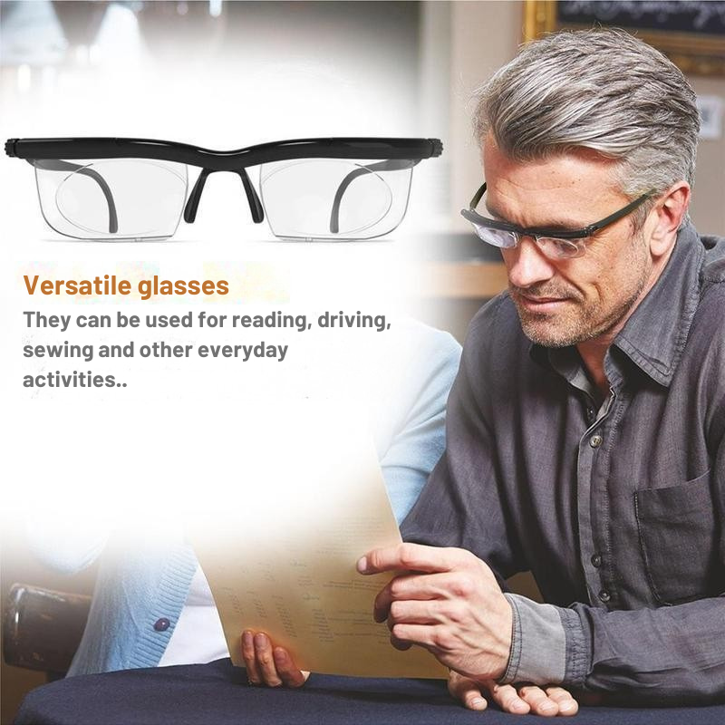 Verstellbare Lesebrille | Stufenlose Fokussierung | Klare Sicht