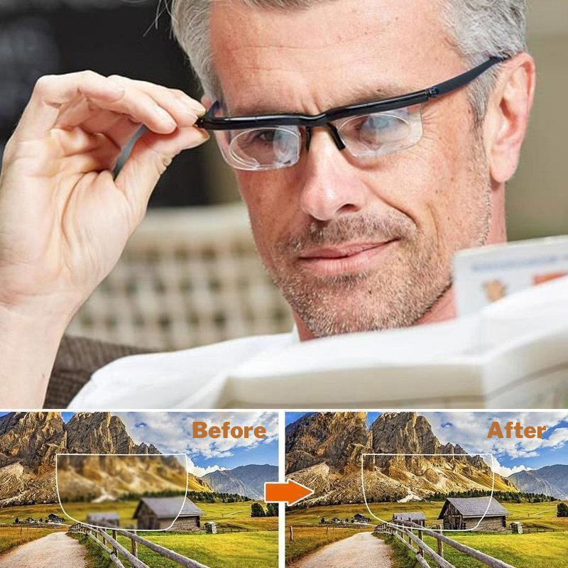 Verstellbare Lesebrille | Stufenlose Fokussierung | Klare Sicht