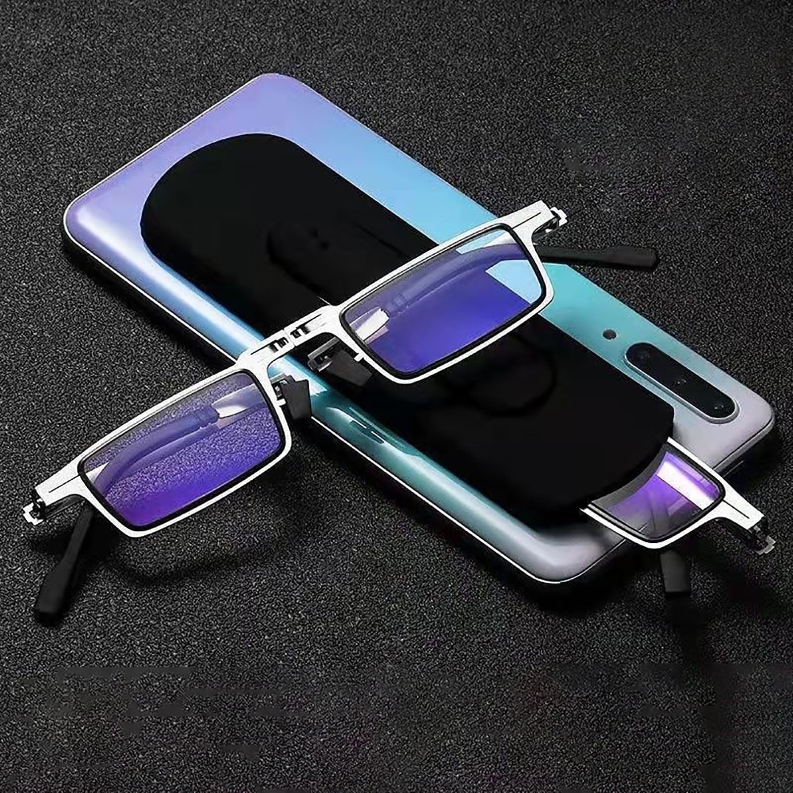 Faltbare Lesebrille mit Titanrahmen und Etui