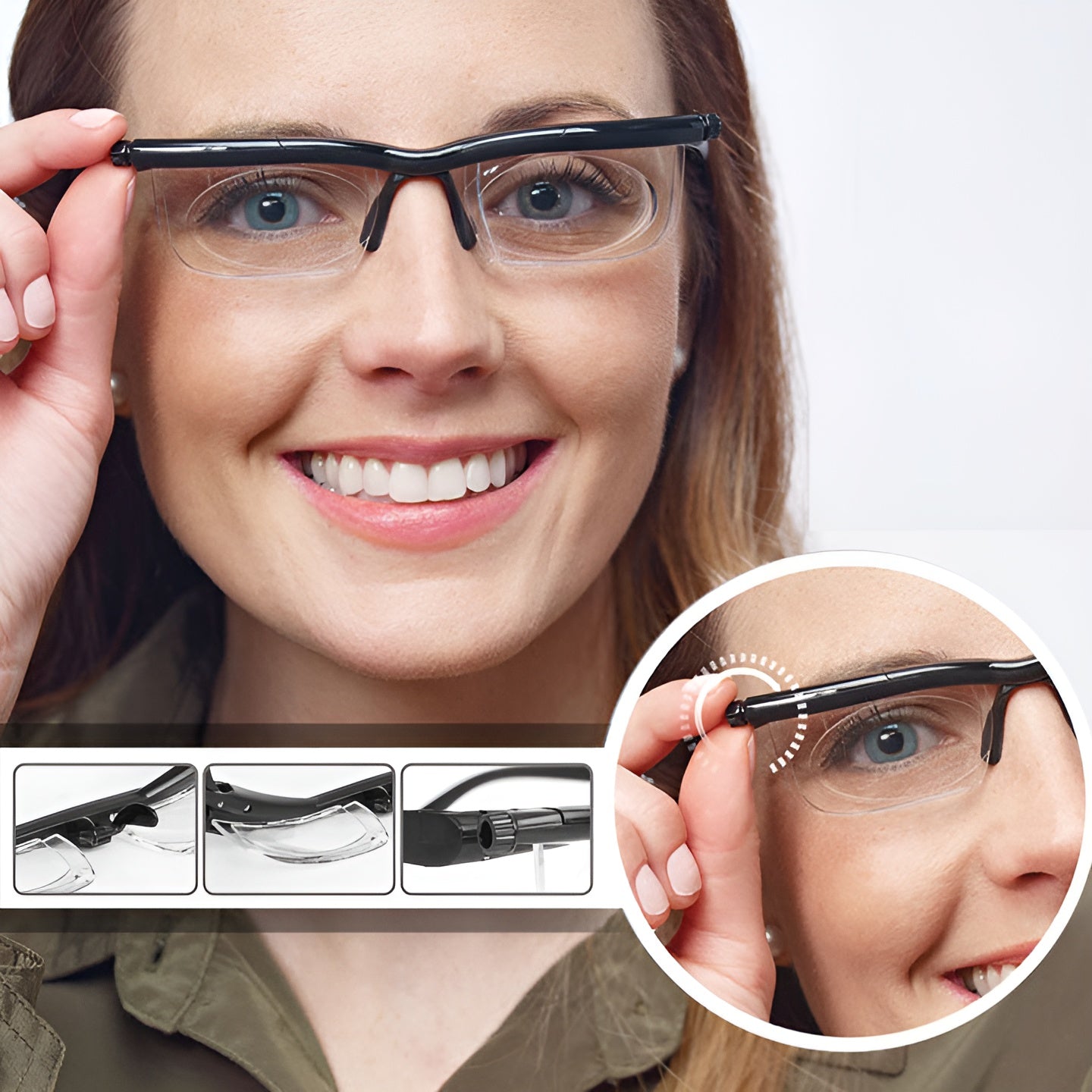 Verstellbare Lesebrille | Klare Sicht auf Knopfdruck