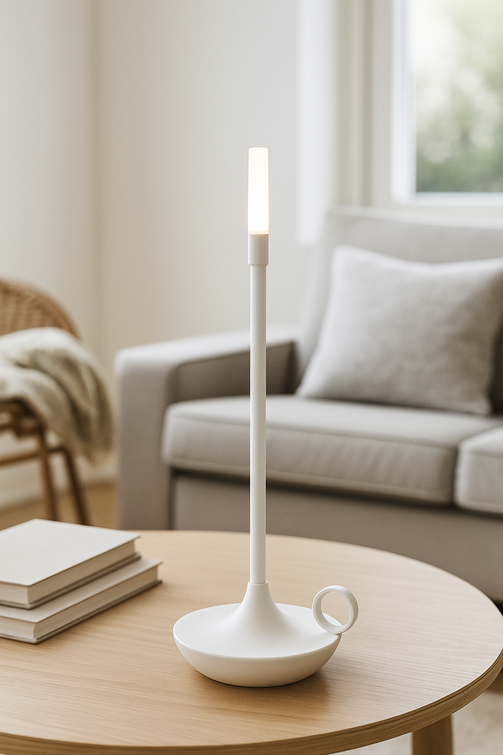 Elegante LED Kerzenlampe – Wiederaufladbare Touch-Dimmleuchte für Gemütlichkeit
