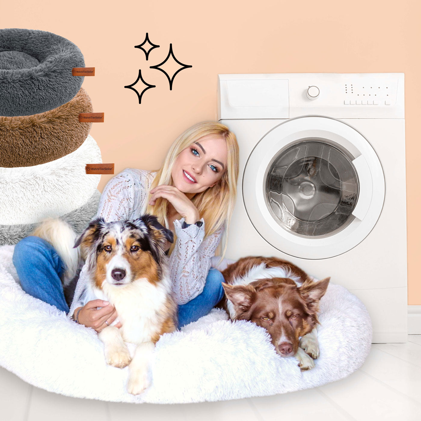 FluffyNest Komfort Hundebett – Orthopädisches Plüschschlafkissen für Hunde