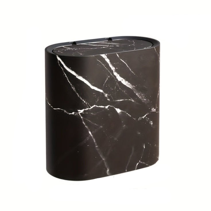 Stylish waste bin with an elegant marble look for kitchen & bathroom