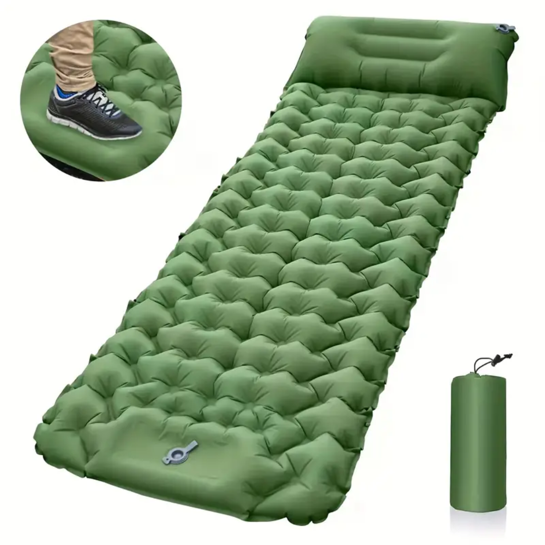 Comfortable Sleeping Pad with Integrated Foot Pump for Camping