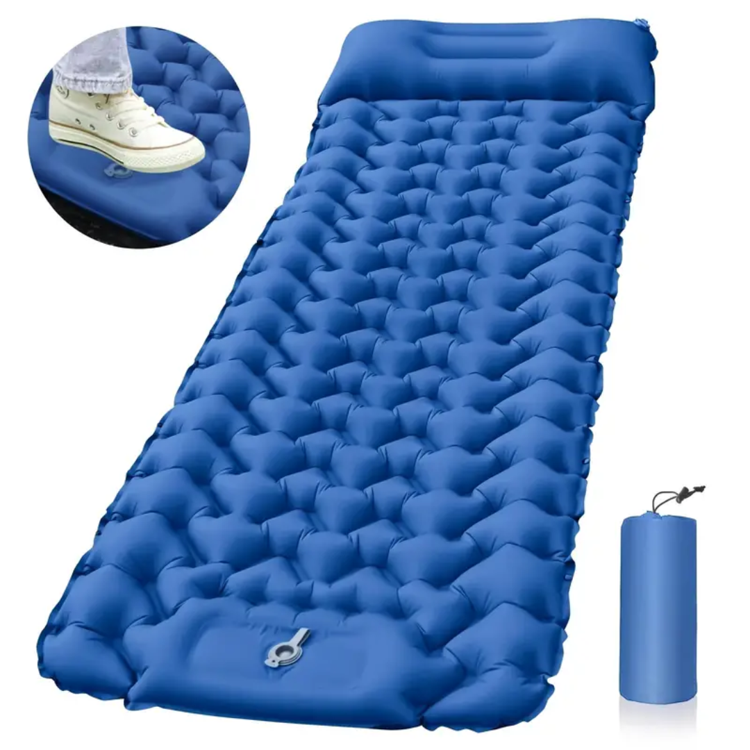 Comfortable Sleeping Pad with Integrated Foot Pump for Camping