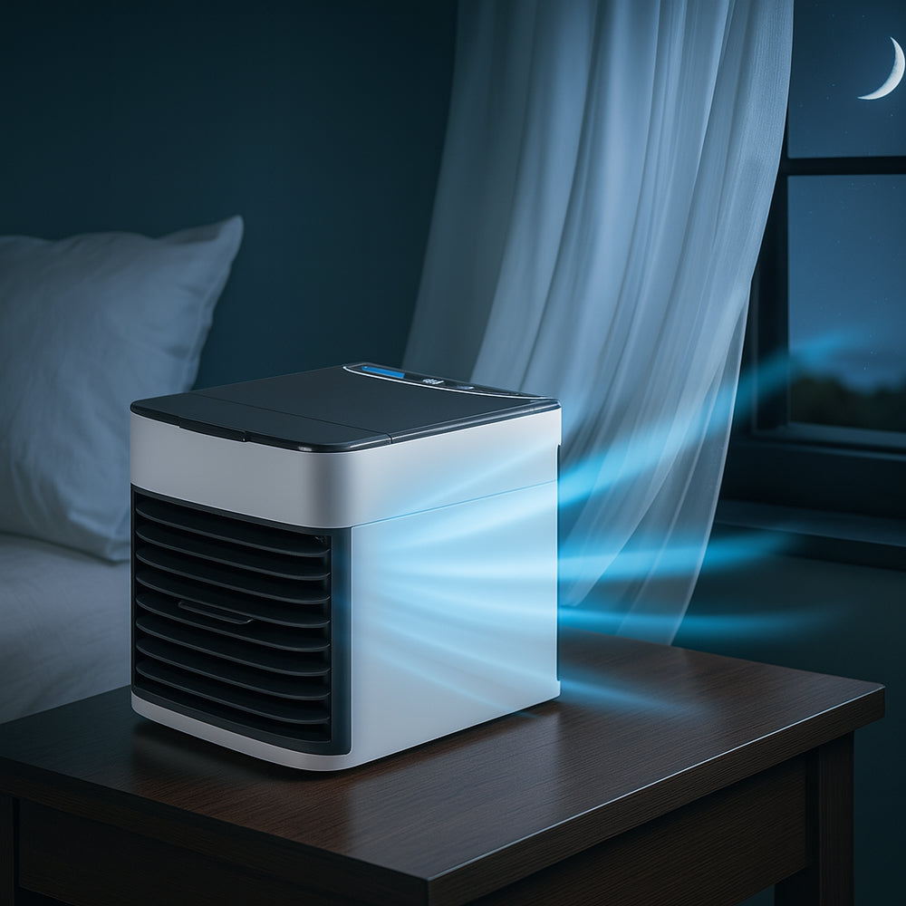 Mini Luftkühler KoelBreeze – Tragbarer USB Kühler mit 3-in-1 Funktion und LED