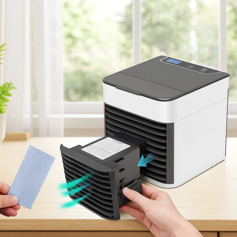 Mini Luftkühler KoelBreeze – Tragbarer USB Kühler mit 3-in-1 Funktion und LED