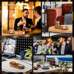 Aschenbecher aus Holz mit Whiskeyhalter – Elegantes Tray für Zigarrenliebhaber