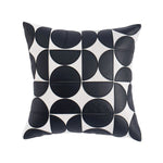 Elegant faux leather cushion cover with a modern geometric pattern
