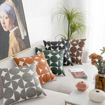 Elegant faux leather cushion cover with a modern geometric pattern