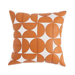 Elegant faux leather cushion cover with a modern geometric pattern