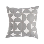 Elegant faux leather cushion cover with a modern geometric pattern