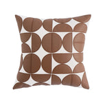 Elegant faux leather cushion cover with a modern geometric pattern