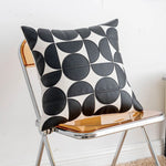 Elegant faux leather cushion cover with a modern geometric pattern