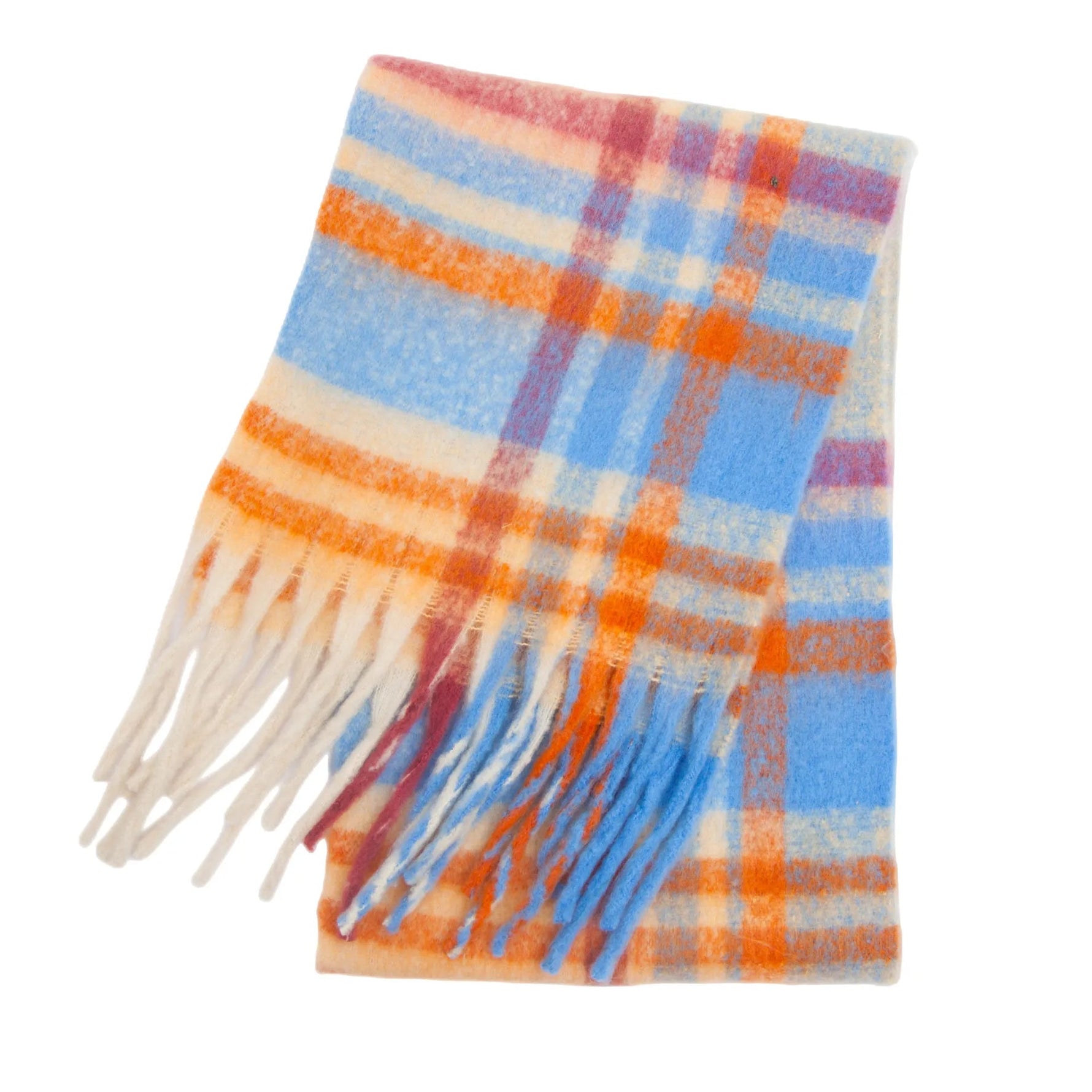 Warmth and Style: Elegant Winter Scarf in Colorful Plaid