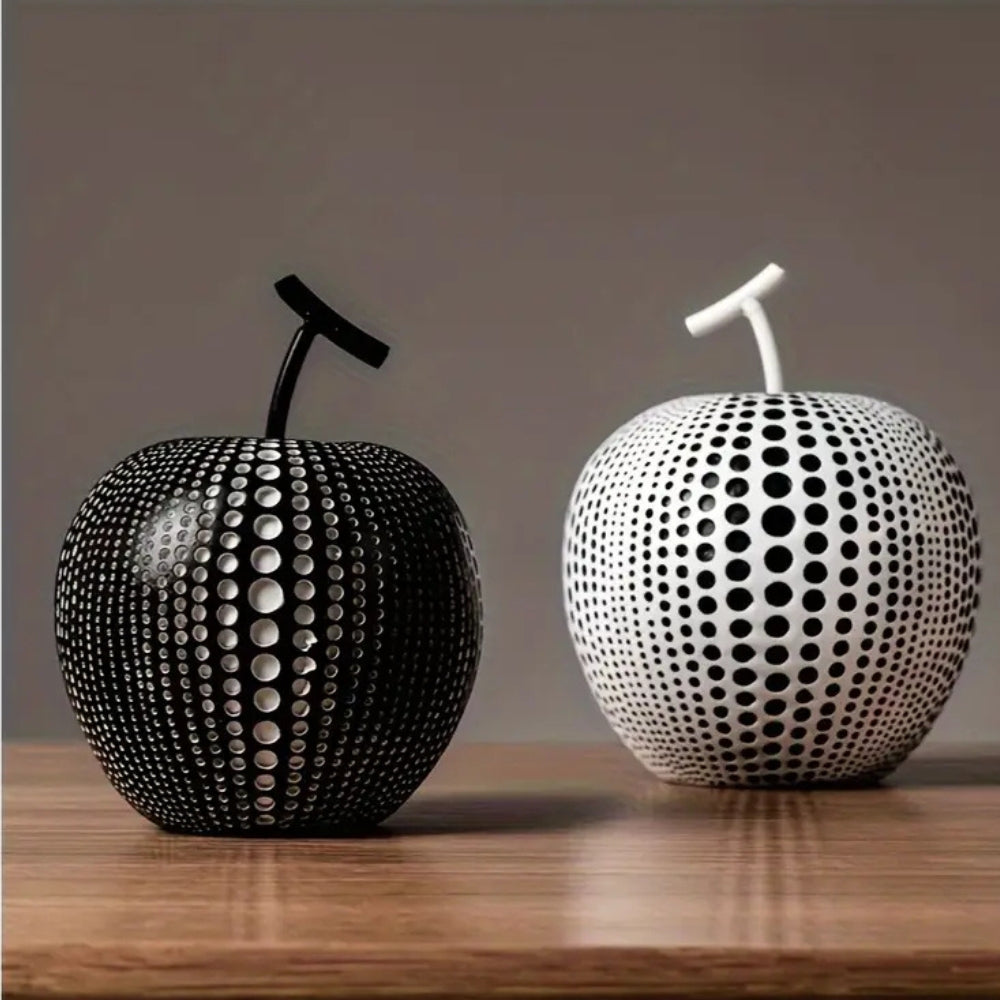 Apfelskulptur mit Punktmuster