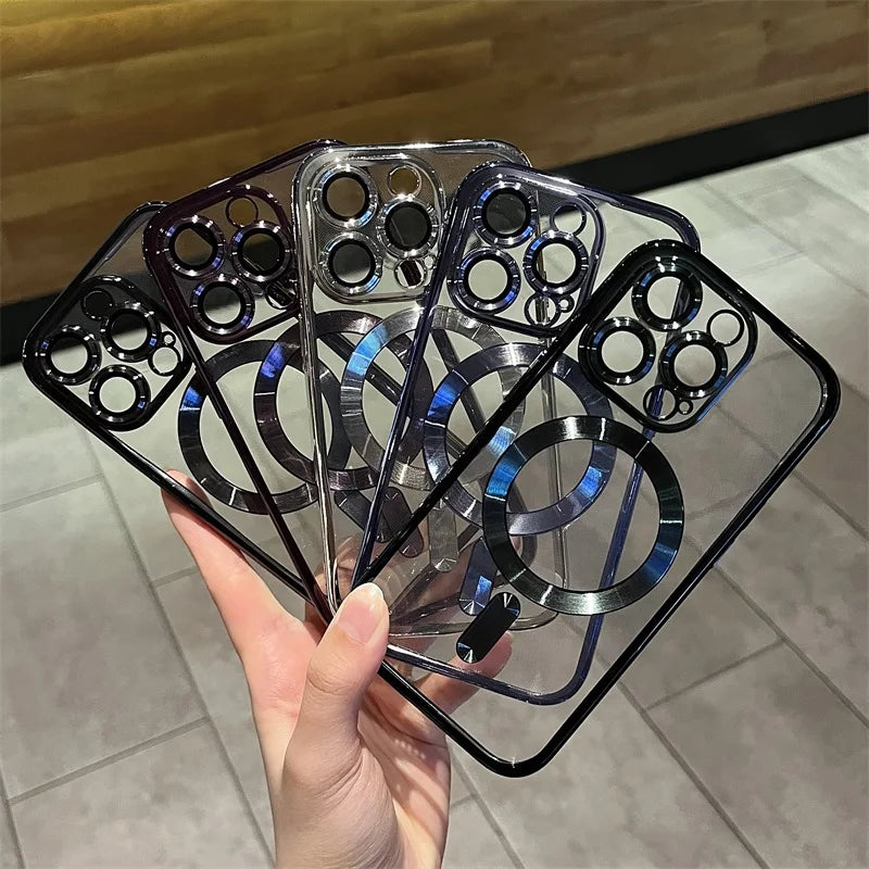 Transparente, flexible Magnethülle für iPhone